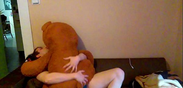  Home alone fucking my teddybear hard